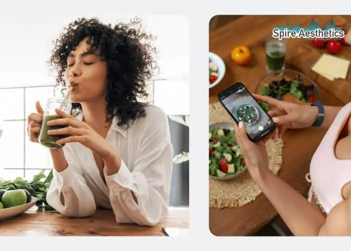 Image of woman looking into her diet and fat freezing Bagshot to improve her health