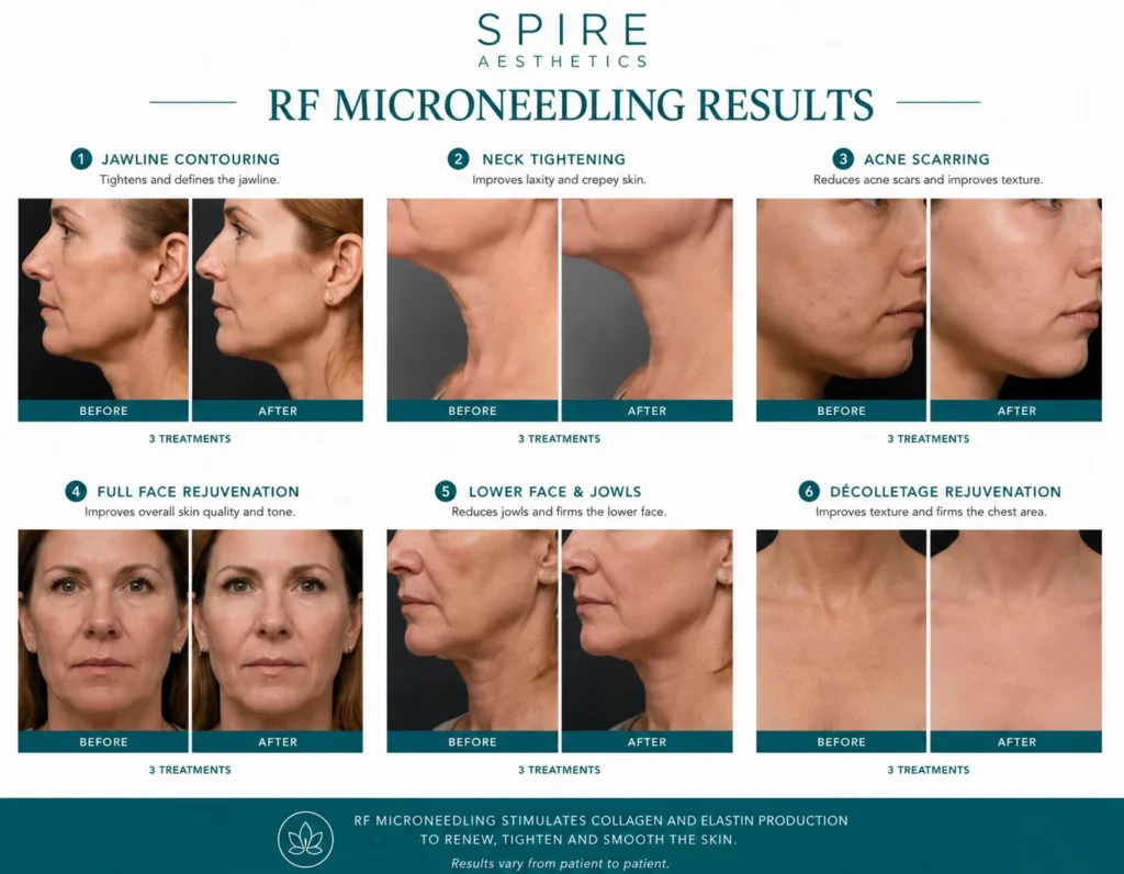 RF Microneedling Skin tightening Bagshot results