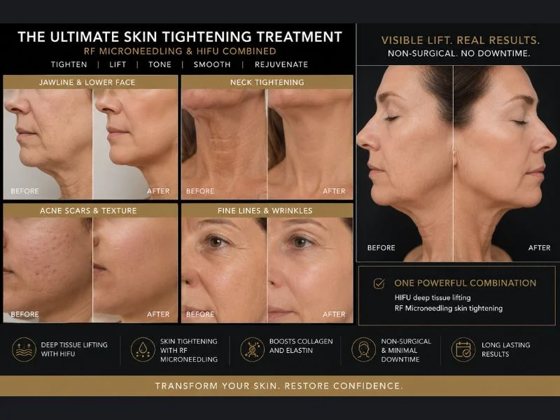 Results of combined treatment for the ultimate skin tightening treatment Bagshot